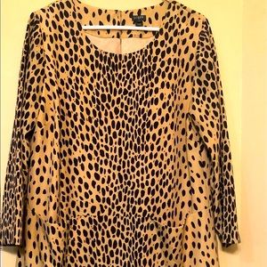 J Crew animal print shift dress